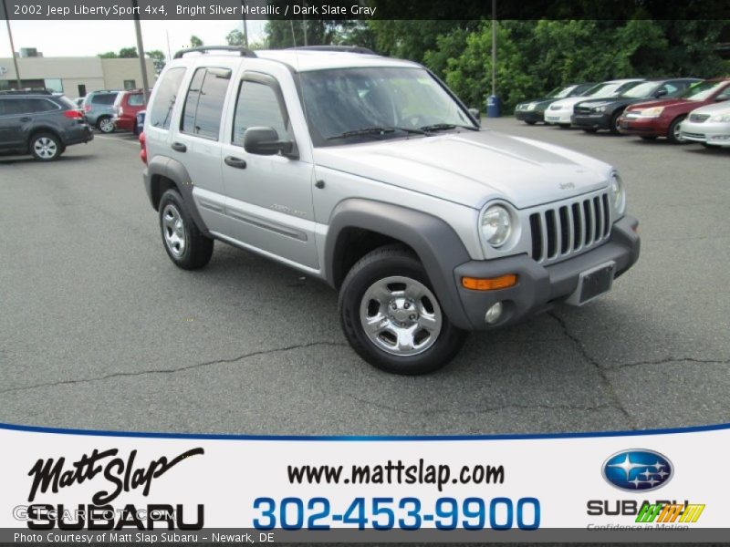 Bright Silver Metallic / Dark Slate Gray 2002 Jeep Liberty Sport 4x4