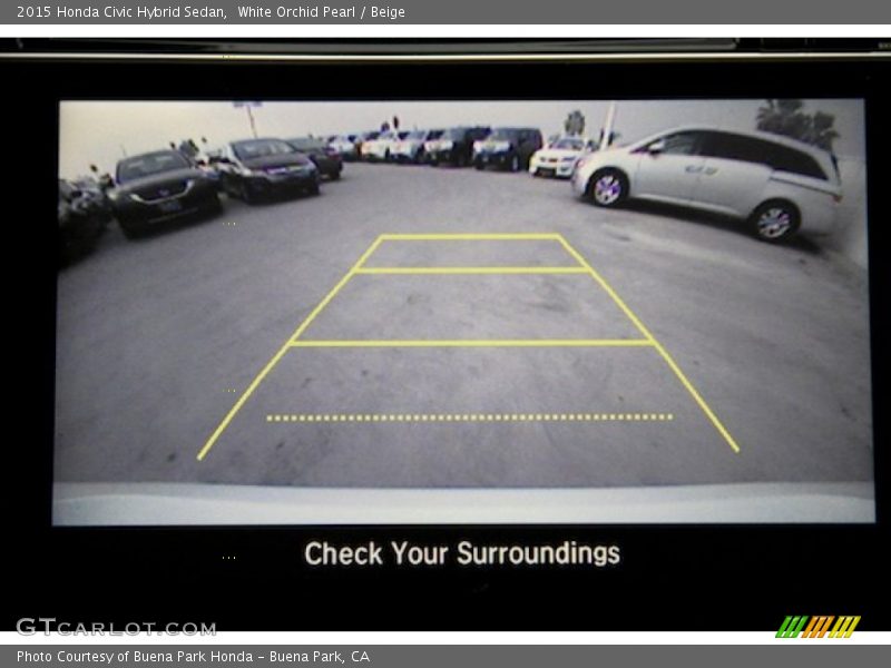 White Orchid Pearl / Beige 2015 Honda Civic Hybrid Sedan