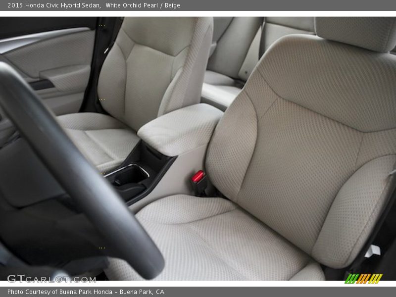 White Orchid Pearl / Beige 2015 Honda Civic Hybrid Sedan