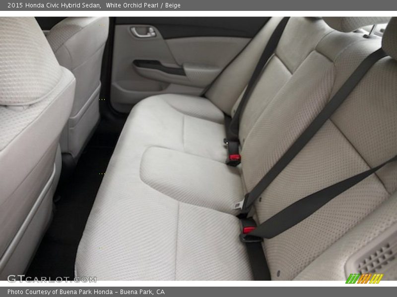 White Orchid Pearl / Beige 2015 Honda Civic Hybrid Sedan