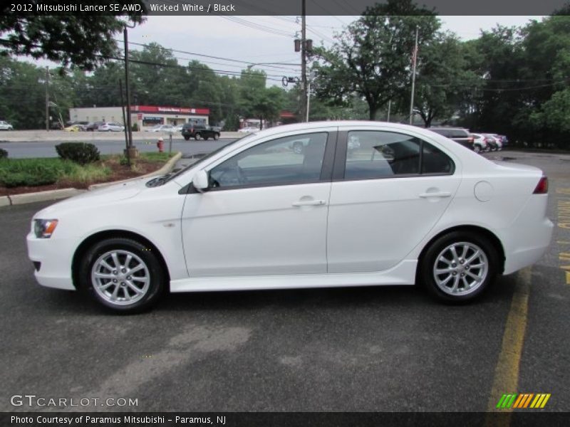 Wicked White / Black 2012 Mitsubishi Lancer SE AWD