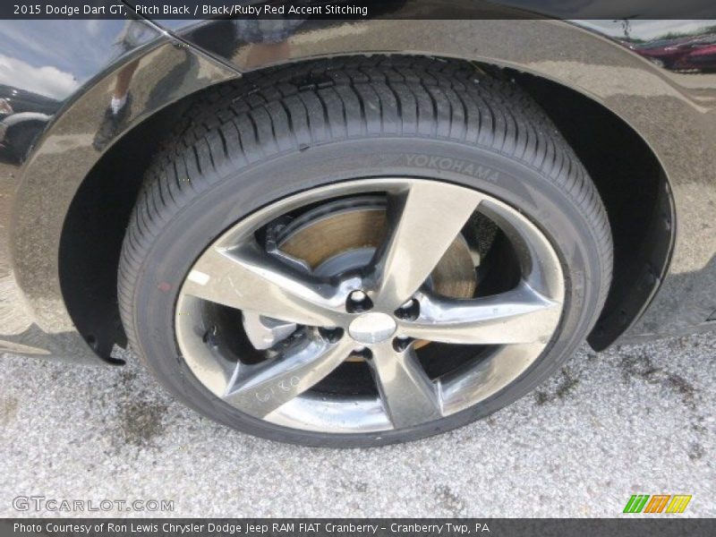 Pitch Black / Black/Ruby Red Accent Stitching 2015 Dodge Dart GT