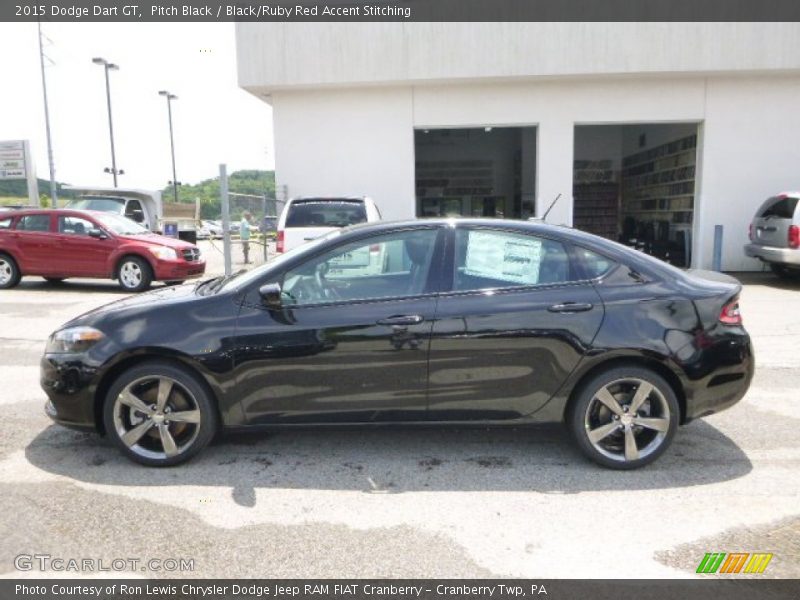 Pitch Black / Black/Ruby Red Accent Stitching 2015 Dodge Dart GT
