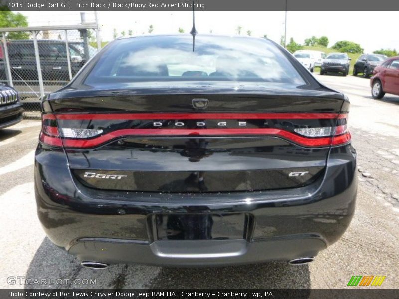 Pitch Black / Black/Ruby Red Accent Stitching 2015 Dodge Dart GT