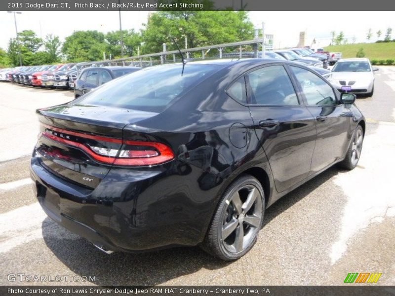 Pitch Black / Black/Ruby Red Accent Stitching 2015 Dodge Dart GT