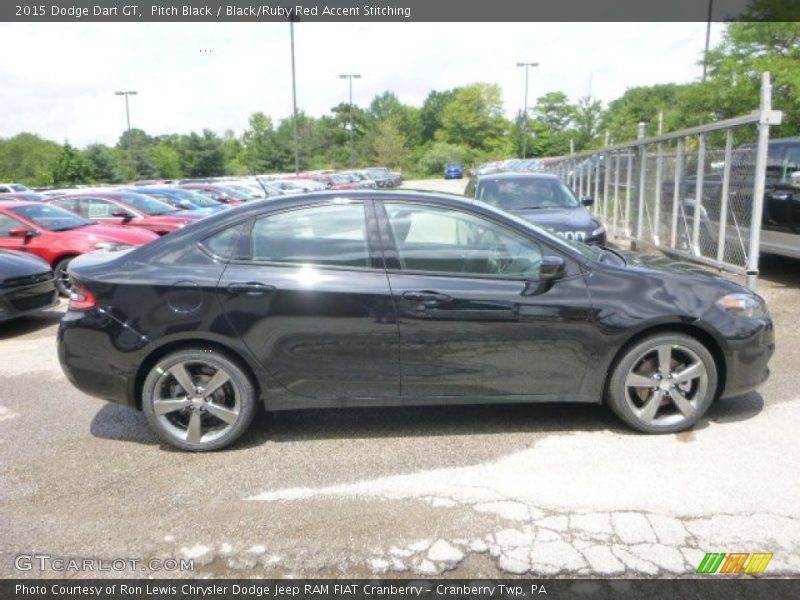 Pitch Black / Black/Ruby Red Accent Stitching 2015 Dodge Dart GT