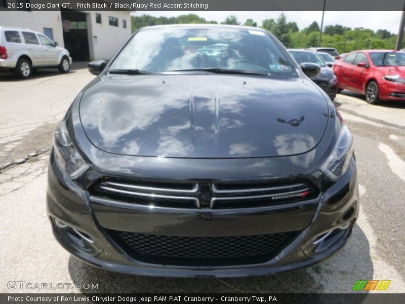 Pitch Black / Black/Ruby Red Accent Stitching 2015 Dodge Dart GT