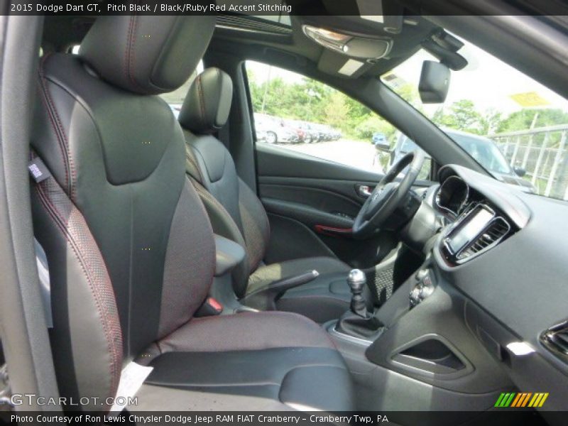 Pitch Black / Black/Ruby Red Accent Stitching 2015 Dodge Dart GT
