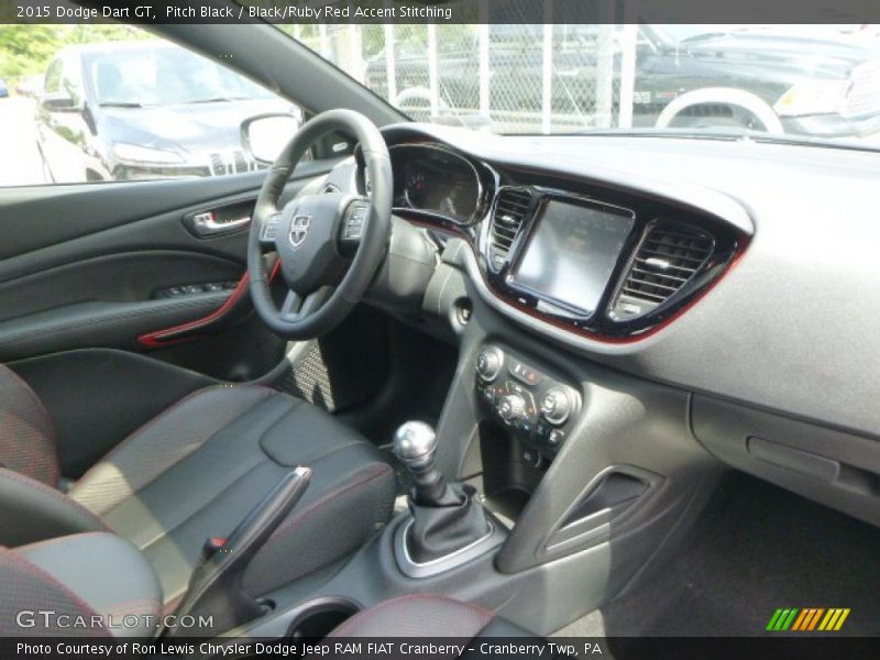 Pitch Black / Black/Ruby Red Accent Stitching 2015 Dodge Dart GT