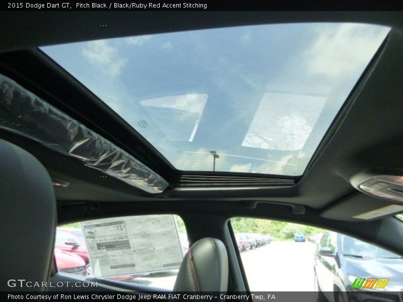 Pitch Black / Black/Ruby Red Accent Stitching 2015 Dodge Dart GT