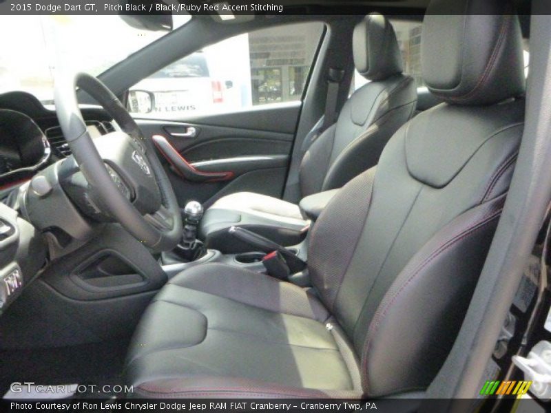 Pitch Black / Black/Ruby Red Accent Stitching 2015 Dodge Dart GT