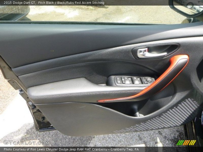 Pitch Black / Black/Ruby Red Accent Stitching 2015 Dodge Dart GT