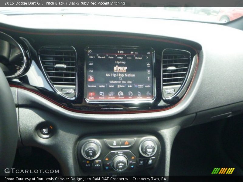 Pitch Black / Black/Ruby Red Accent Stitching 2015 Dodge Dart GT