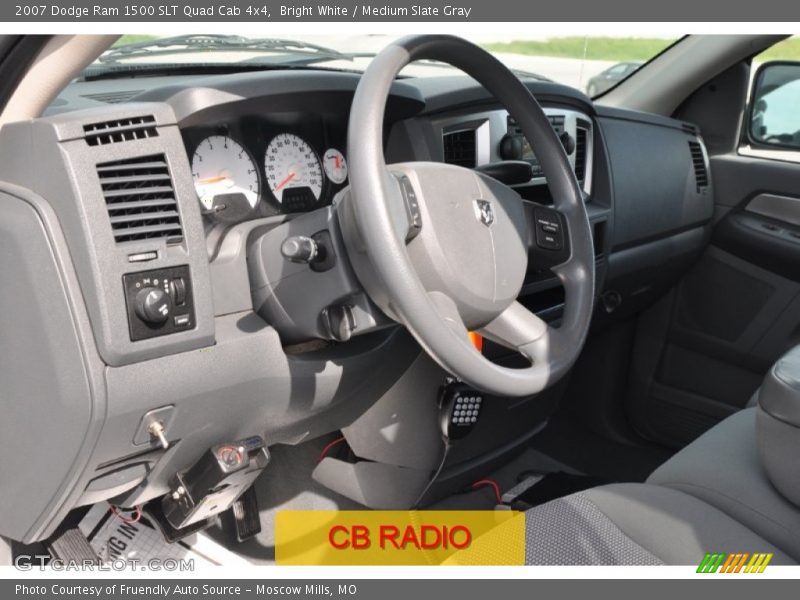 Bright White / Medium Slate Gray 2007 Dodge Ram 1500 SLT Quad Cab 4x4