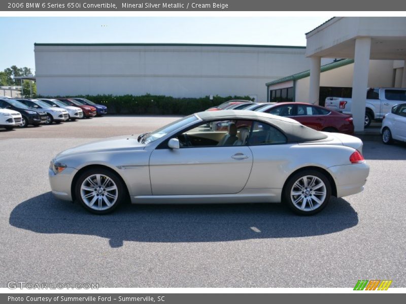 Mineral Silver Metallic / Cream Beige 2006 BMW 6 Series 650i Convertible