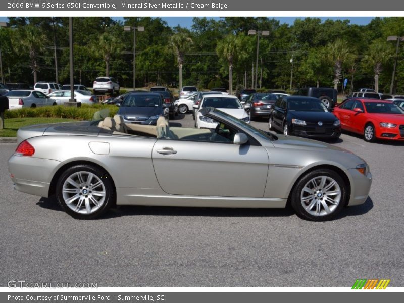 Mineral Silver Metallic / Cream Beige 2006 BMW 6 Series 650i Convertible