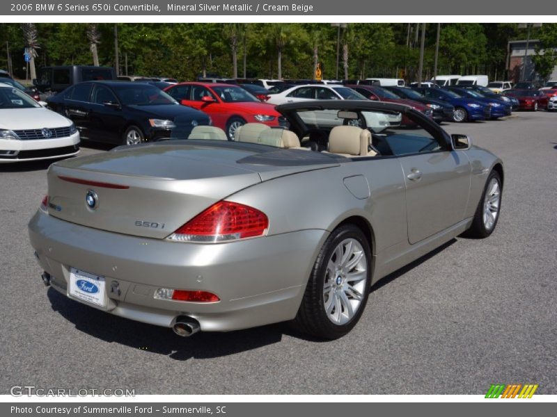 Mineral Silver Metallic / Cream Beige 2006 BMW 6 Series 650i Convertible