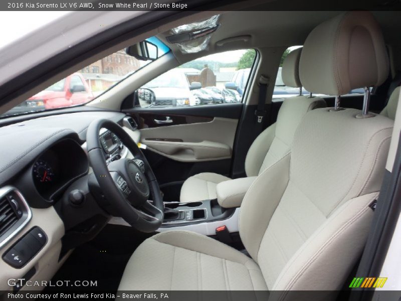 Snow White Pearl / Stone Beige 2016 Kia Sorento LX V6 AWD