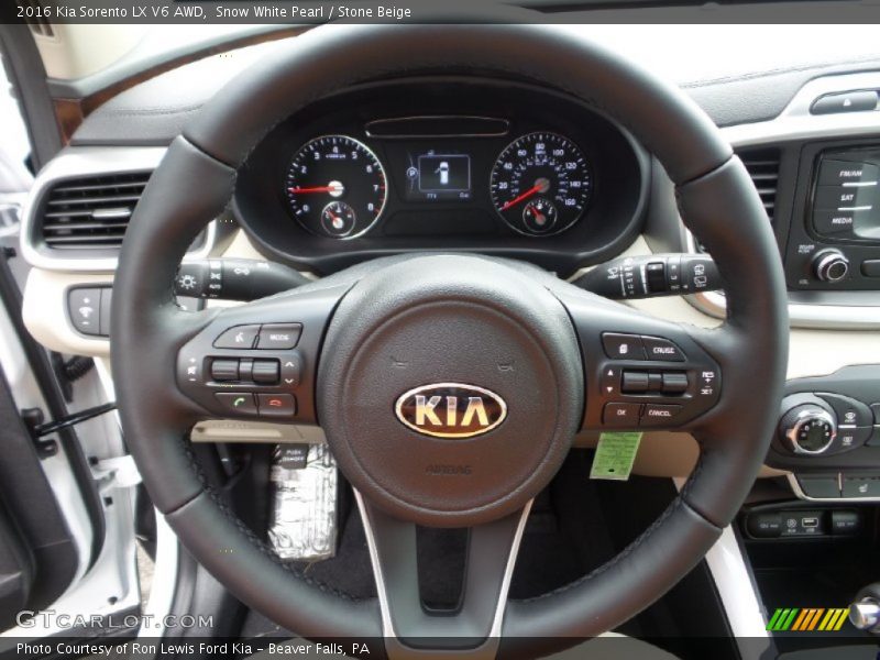 Snow White Pearl / Stone Beige 2016 Kia Sorento LX V6 AWD