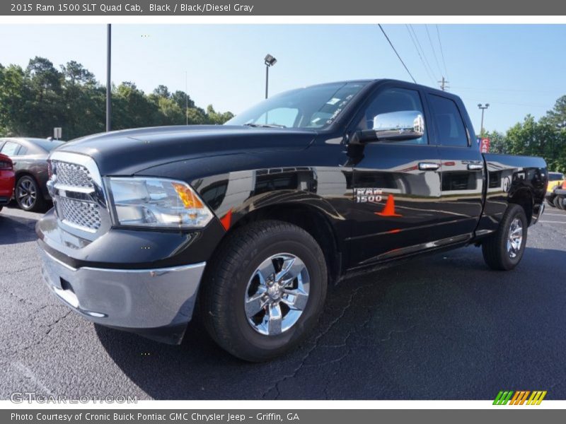 Black / Black/Diesel Gray 2015 Ram 1500 SLT Quad Cab