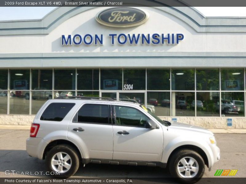Brilliant Silver Metallic / Charcoal 2009 Ford Escape XLT V6 4WD
