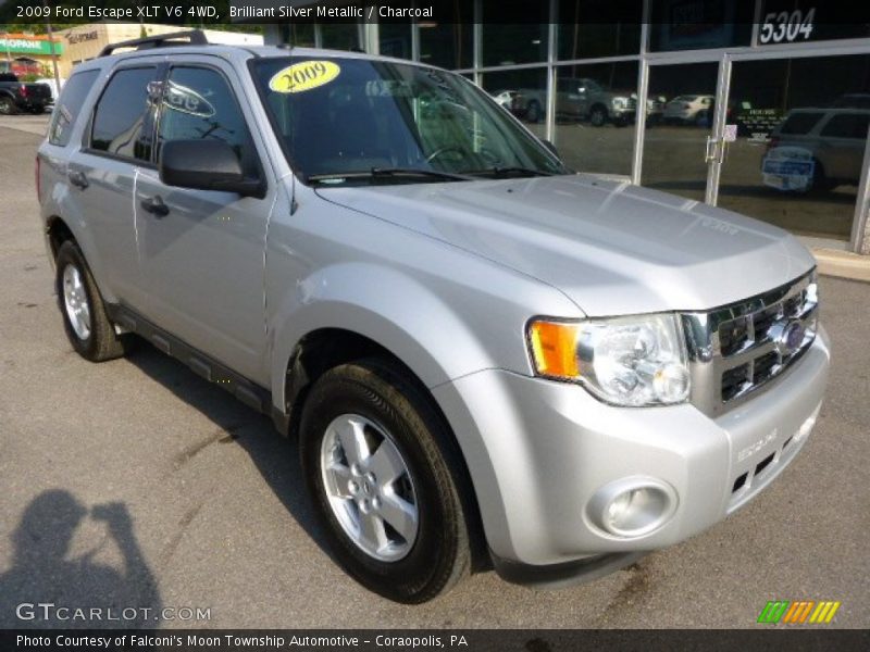 Brilliant Silver Metallic / Charcoal 2009 Ford Escape XLT V6 4WD