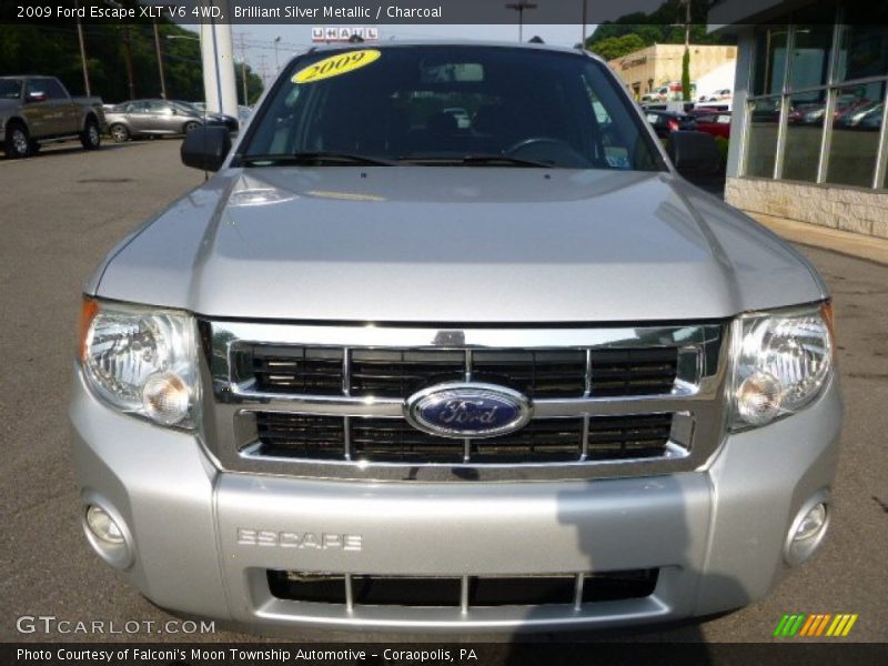 Brilliant Silver Metallic / Charcoal 2009 Ford Escape XLT V6 4WD