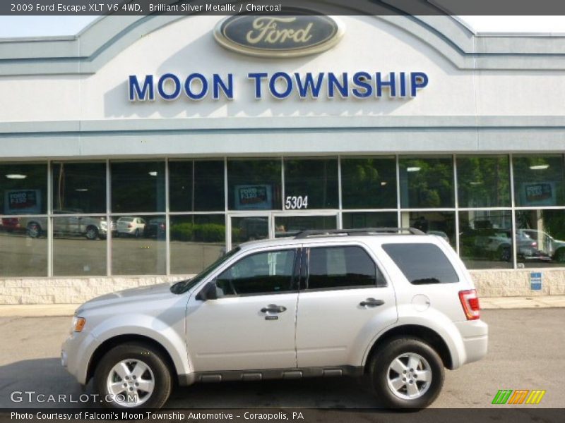 Brilliant Silver Metallic / Charcoal 2009 Ford Escape XLT V6 4WD