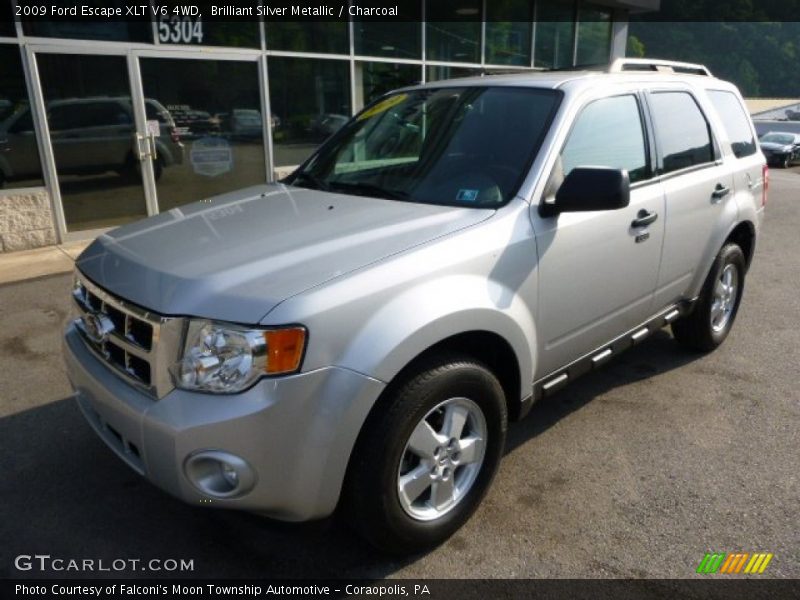 Brilliant Silver Metallic / Charcoal 2009 Ford Escape XLT V6 4WD