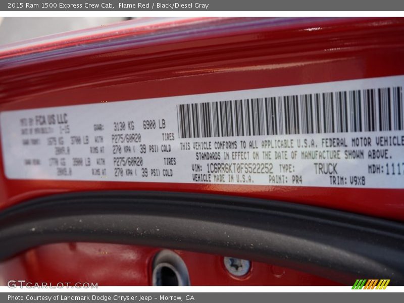 Flame Red / Black/Diesel Gray 2015 Ram 1500 Express Crew Cab