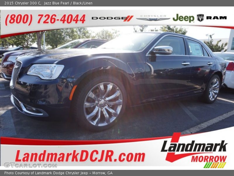Jazz Blue Pearl / Black/Linen 2015 Chrysler 300 C