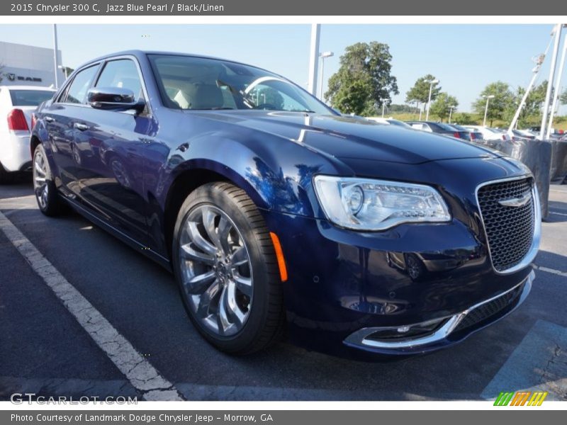 Jazz Blue Pearl / Black/Linen 2015 Chrysler 300 C