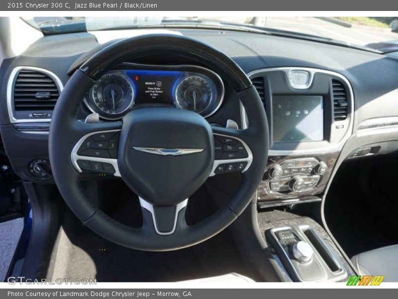 Jazz Blue Pearl / Black/Linen 2015 Chrysler 300 C