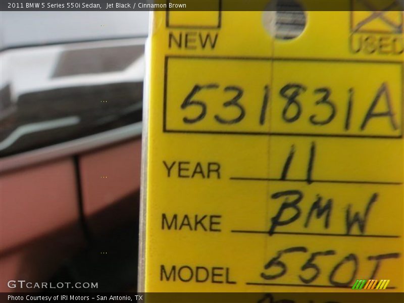 Jet Black / Cinnamon Brown 2011 BMW 5 Series 550i Sedan