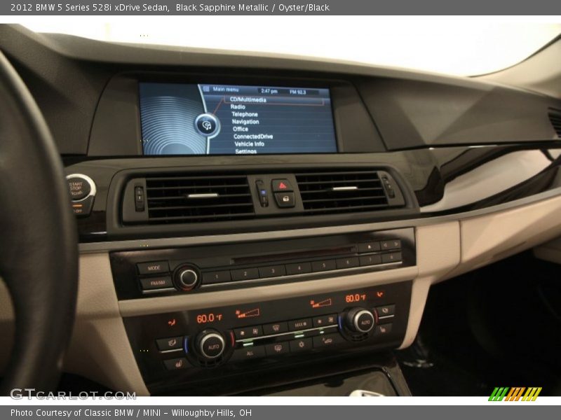 Black Sapphire Metallic / Oyster/Black 2012 BMW 5 Series 528i xDrive Sedan
