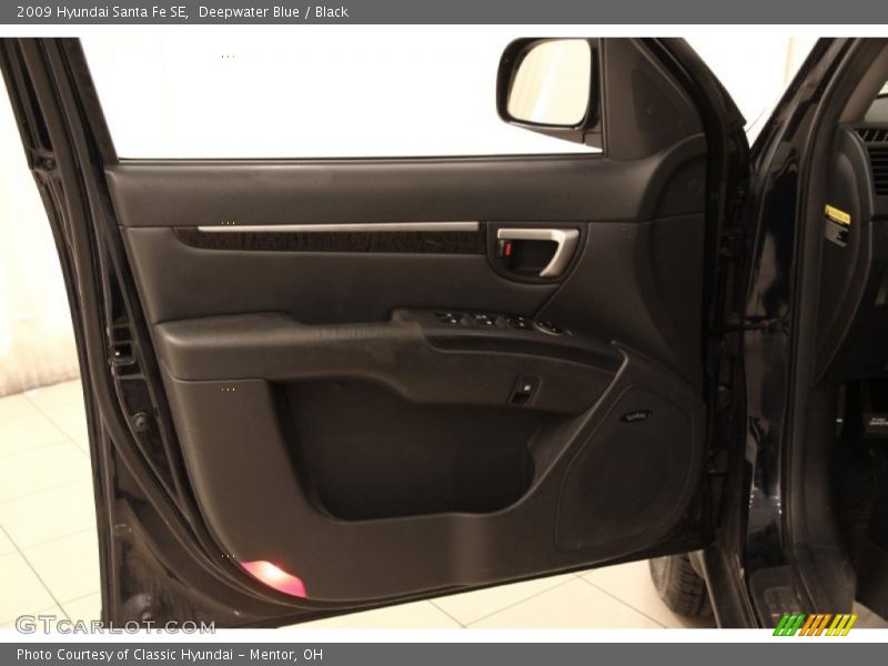 Deepwater Blue / Black 2009 Hyundai Santa Fe SE
