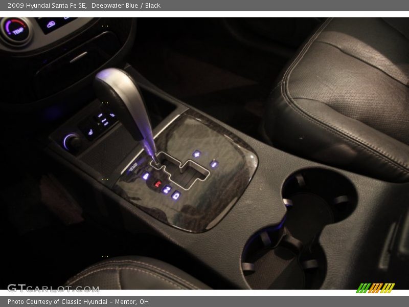 Deepwater Blue / Black 2009 Hyundai Santa Fe SE