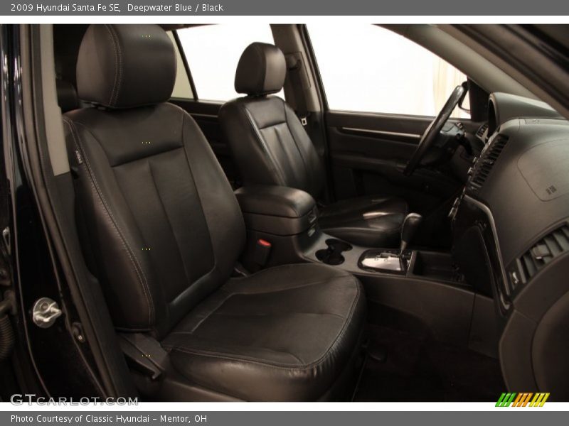 Deepwater Blue / Black 2009 Hyundai Santa Fe SE