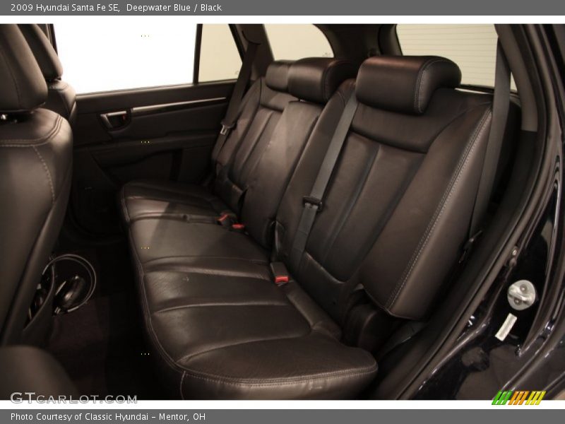 Deepwater Blue / Black 2009 Hyundai Santa Fe SE