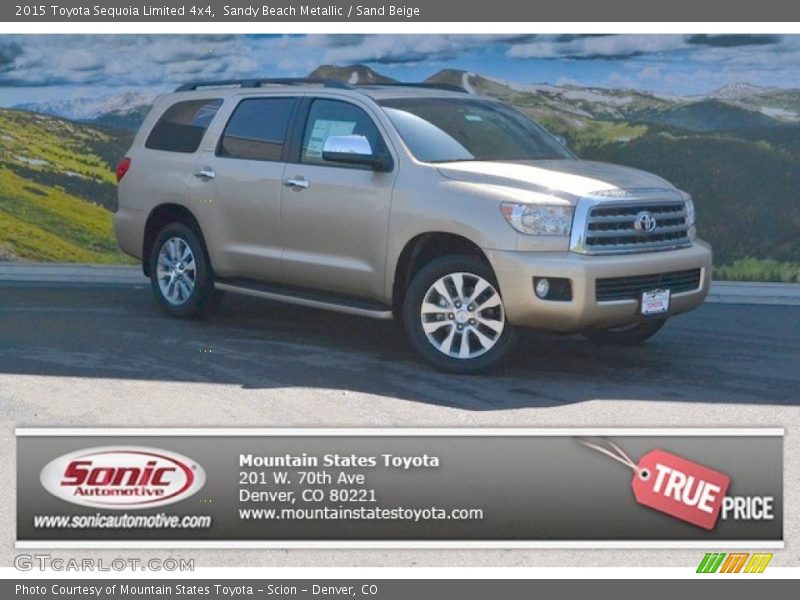 Sandy Beach Metallic / Sand Beige 2015 Toyota Sequoia Limited 4x4