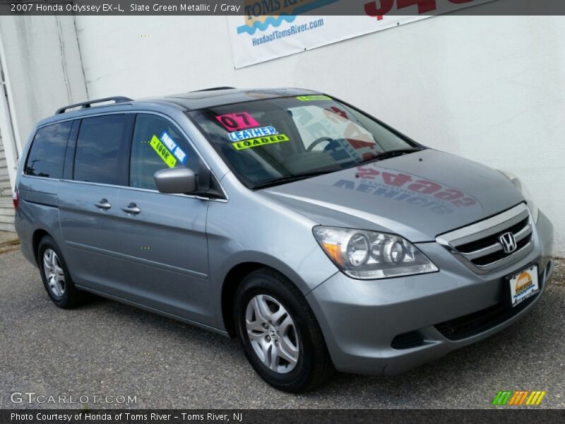 Slate Green Metallic / Gray 2007 Honda Odyssey EX-L