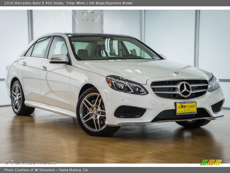 Polar White / Silk Beige/Espresso Brown 2016 Mercedes-Benz E 400 Sedan