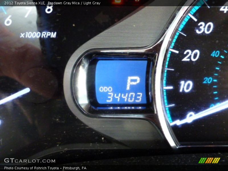 Predawn Gray Mica / Light Gray 2012 Toyota Sienna XLE