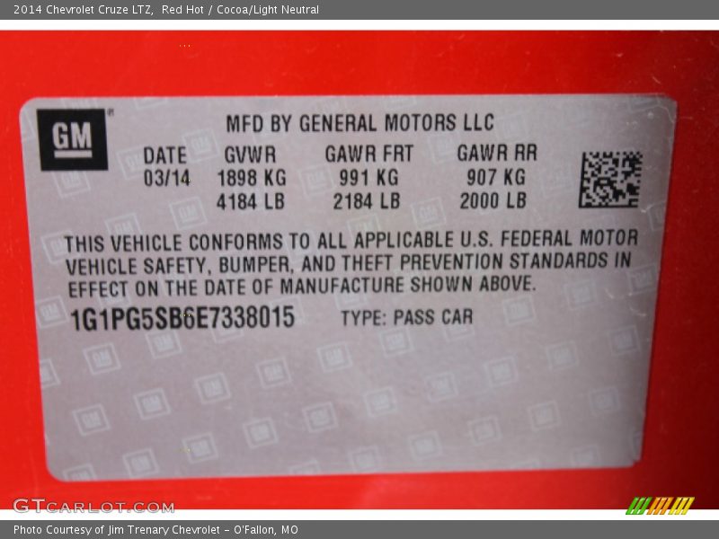 Red Hot / Cocoa/Light Neutral 2014 Chevrolet Cruze LTZ