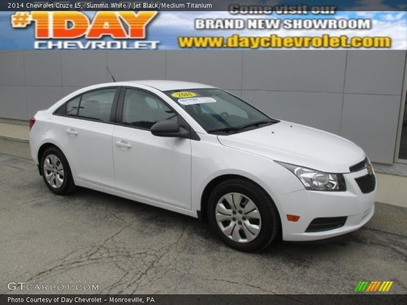 Summit White / Jet Black/Medium Titanium 2014 Chevrolet Cruze LS