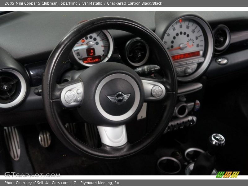 Sparkling Silver Metallic / Checkered Carbon Black/Black 2009 Mini Cooper S Clubman