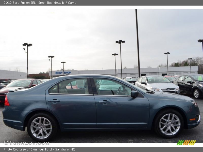 Steel Blue Metallic / Camel 2012 Ford Fusion SEL