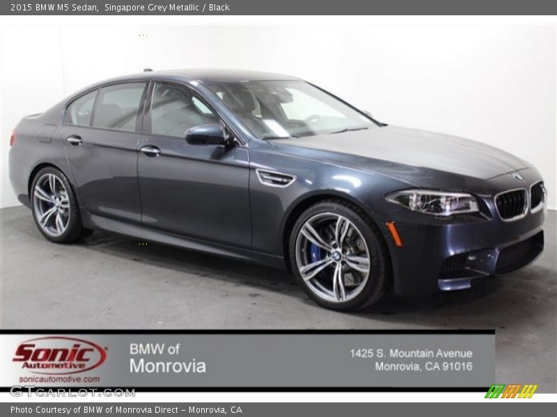 Singapore Grey Metallic / Black 2015 BMW M5 Sedan