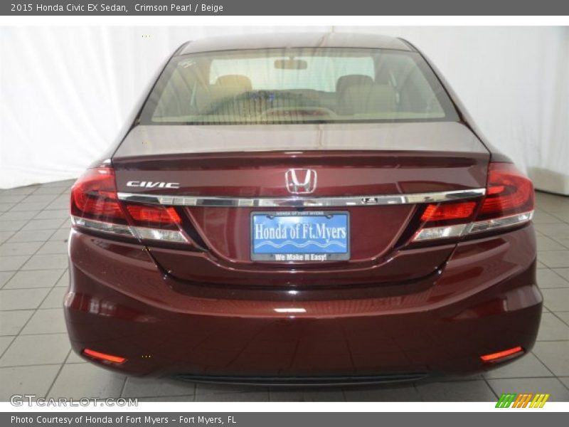 Crimson Pearl / Beige 2015 Honda Civic EX Sedan