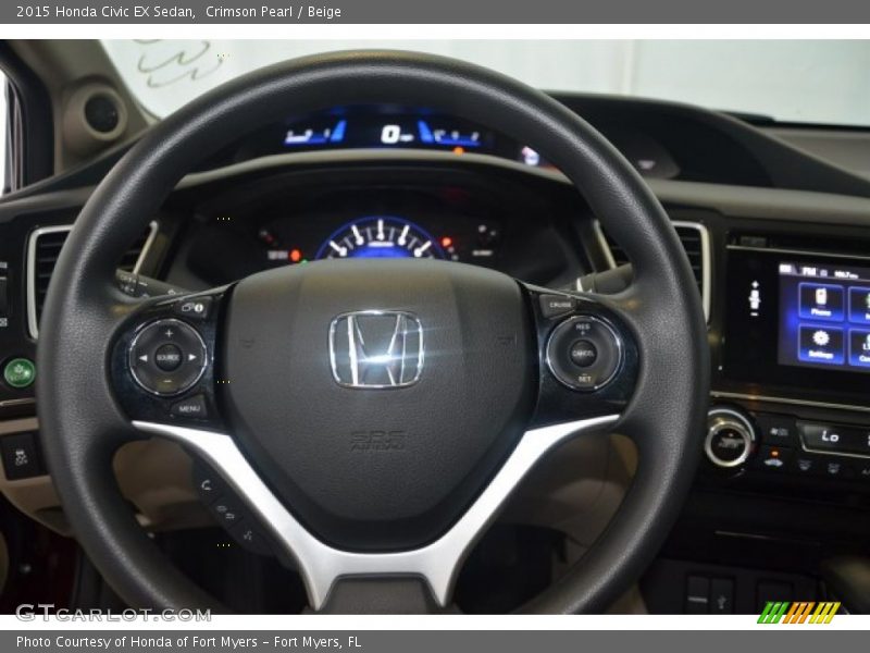 Crimson Pearl / Beige 2015 Honda Civic EX Sedan